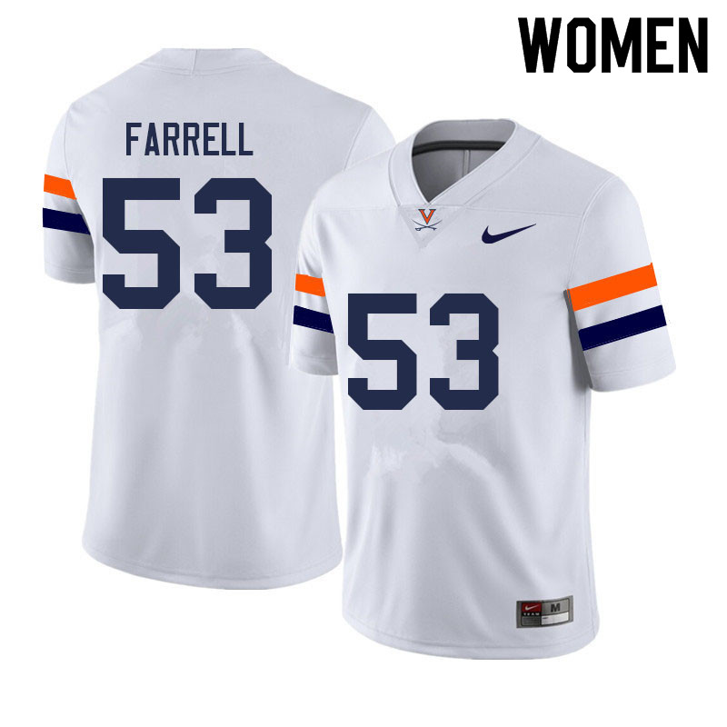 Women #53 Brendan Farrell Virginia Cavaliers College Football Jerseys Sale-White